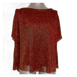 Black w Red Metallic Threaded Blouse